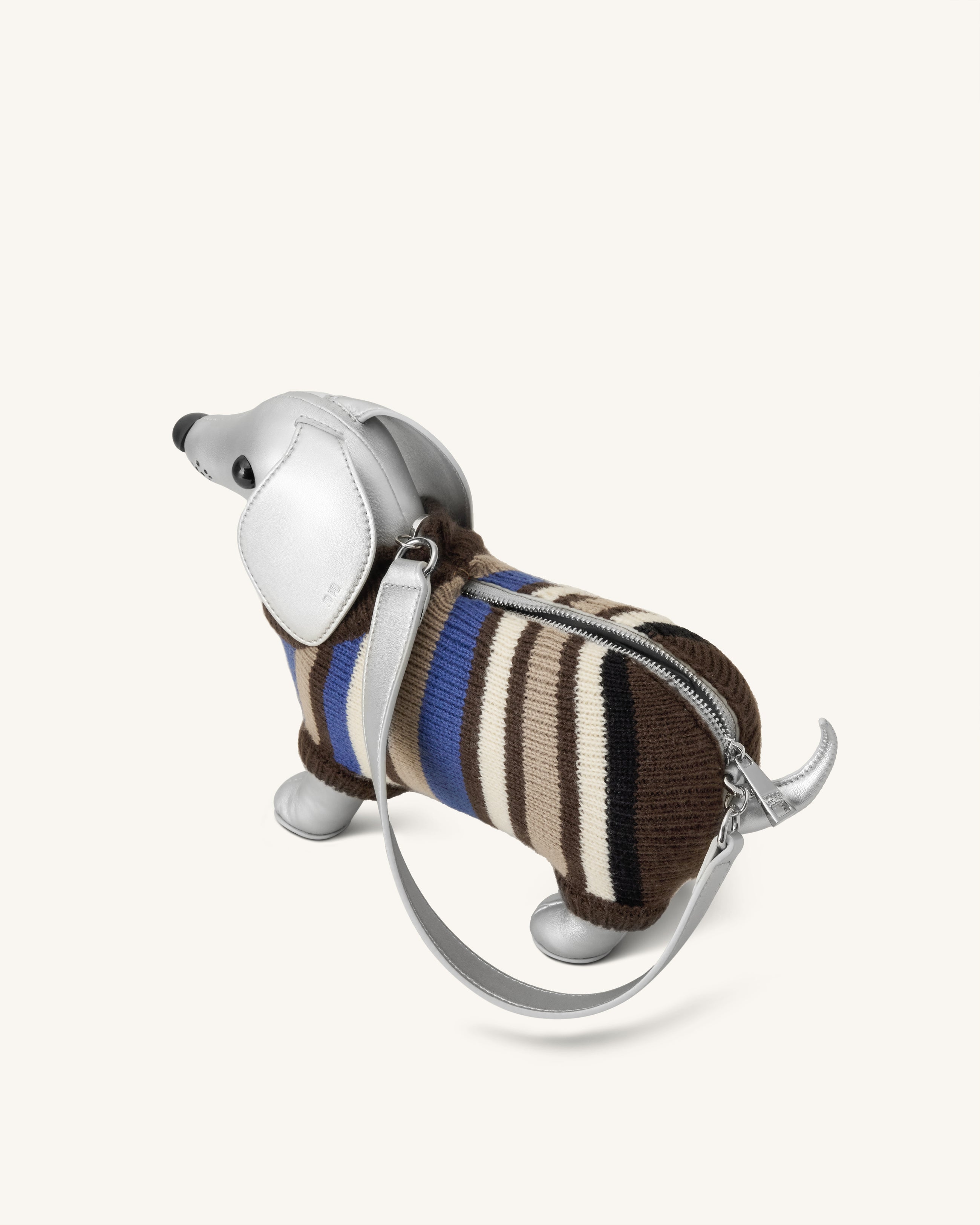 Addison Dachshund Handbag - Silver