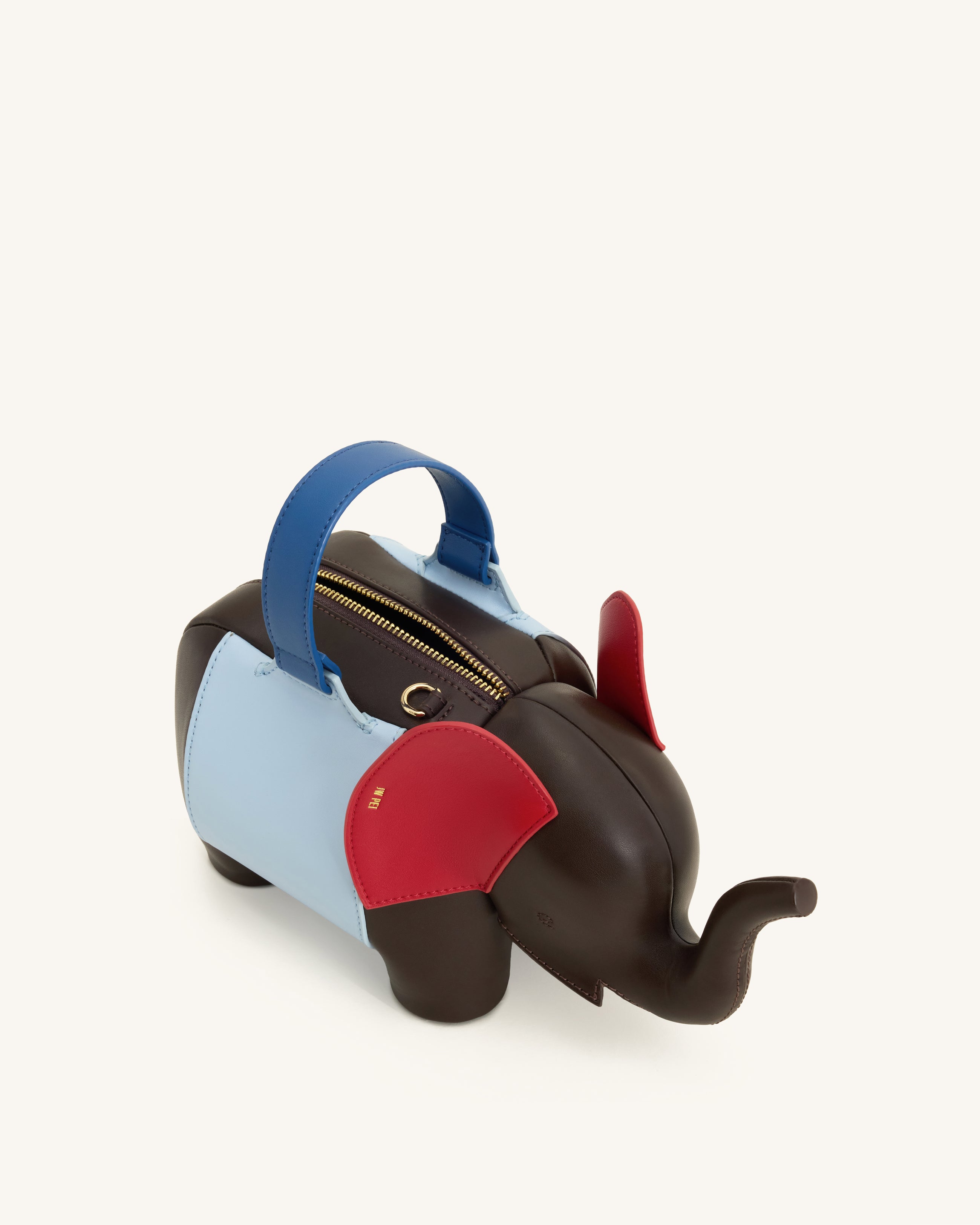 Claire Elephant Shaped Handbag - Dark Brown/Blue