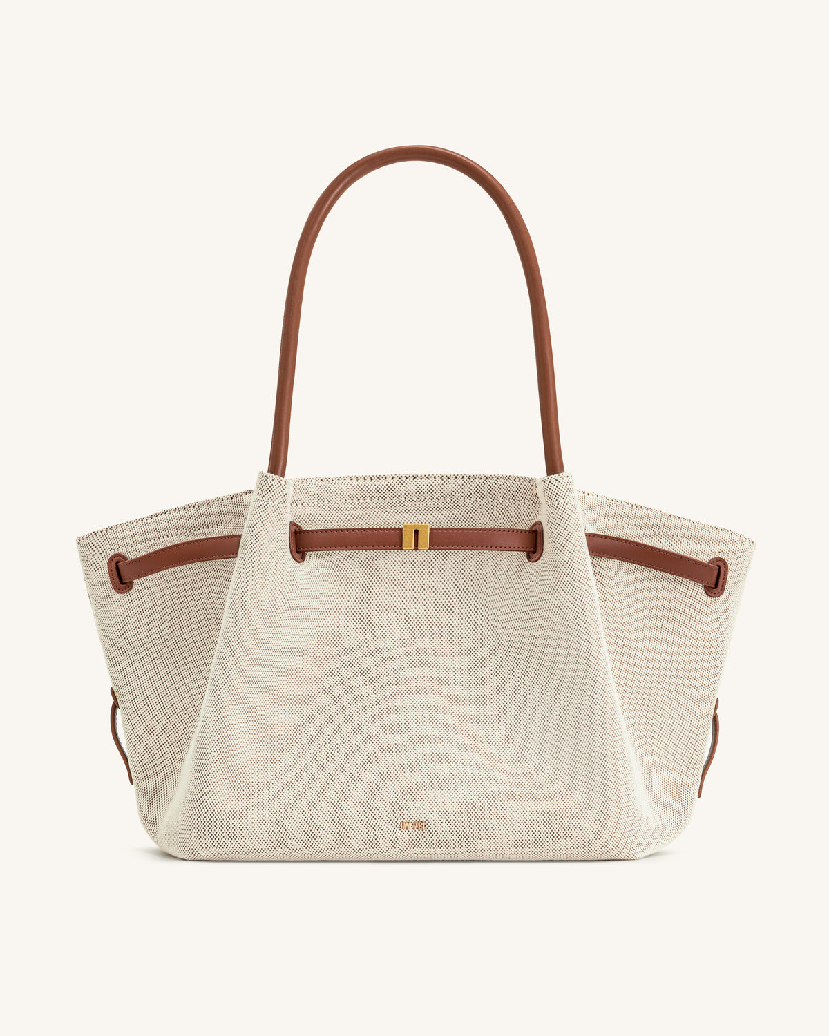 Hana Large Tote Bag - Brown Canvas