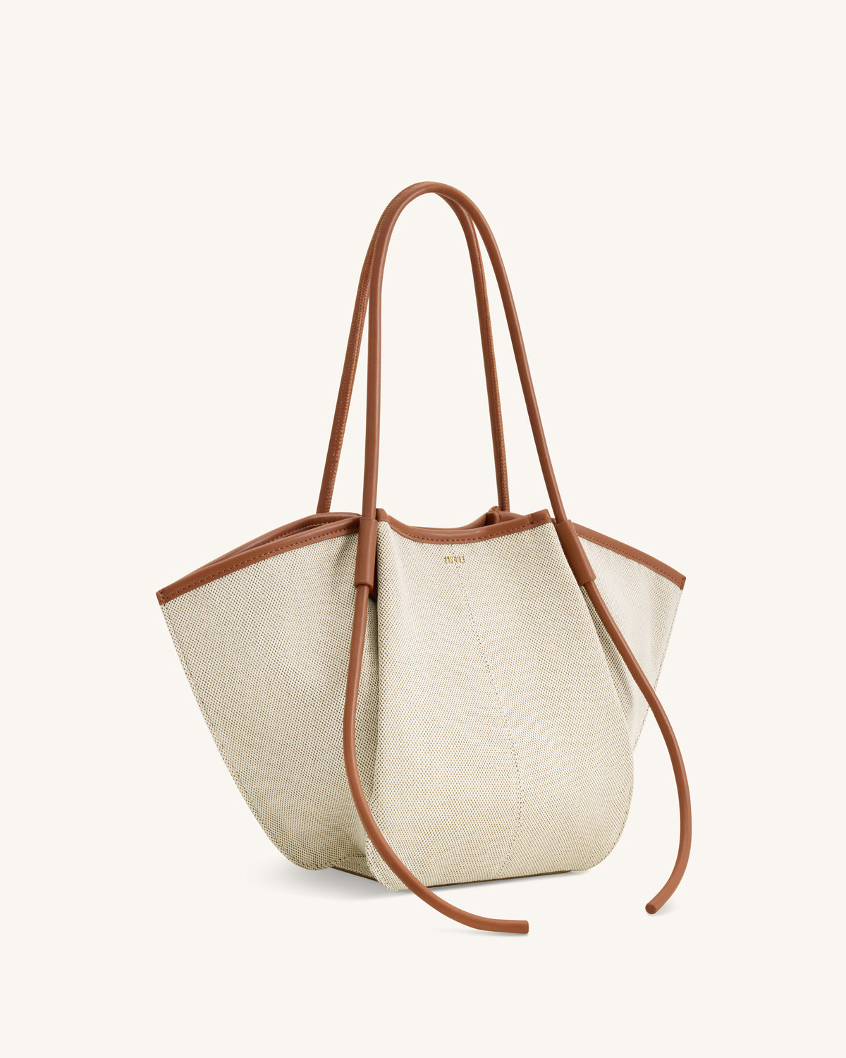 Nala Wide Tote Bag - Brown Canvas