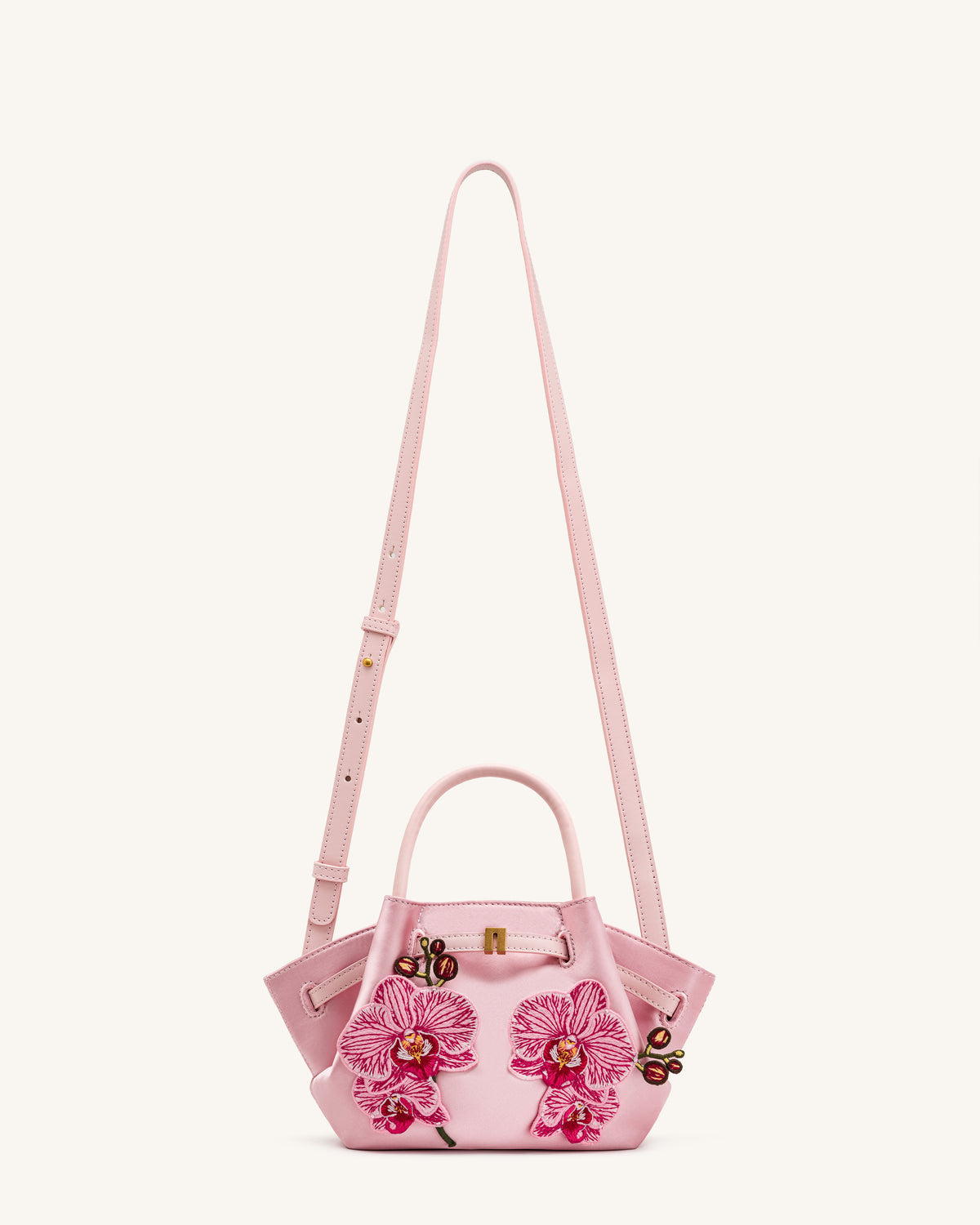 Hana Mini Phalaenopsis Orchid Embroidery Tote Bag - Pink