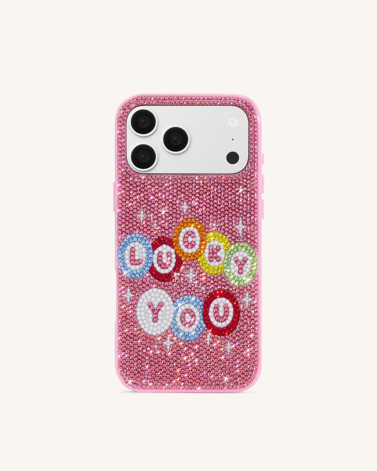 Lucky You Artificial Crystal Phone Case - Pink