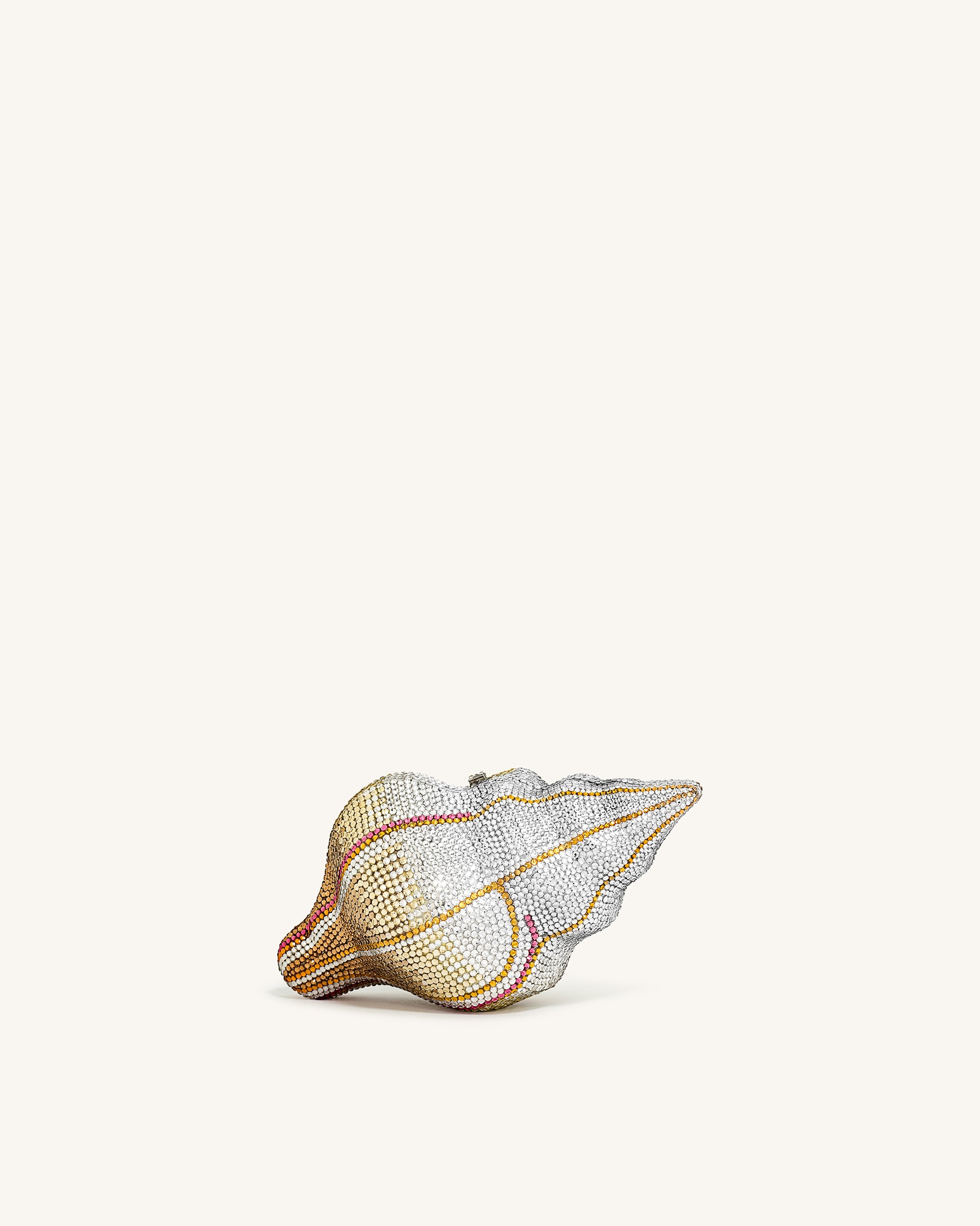 Conch Shape Faux Crystal Clutch - Gold
