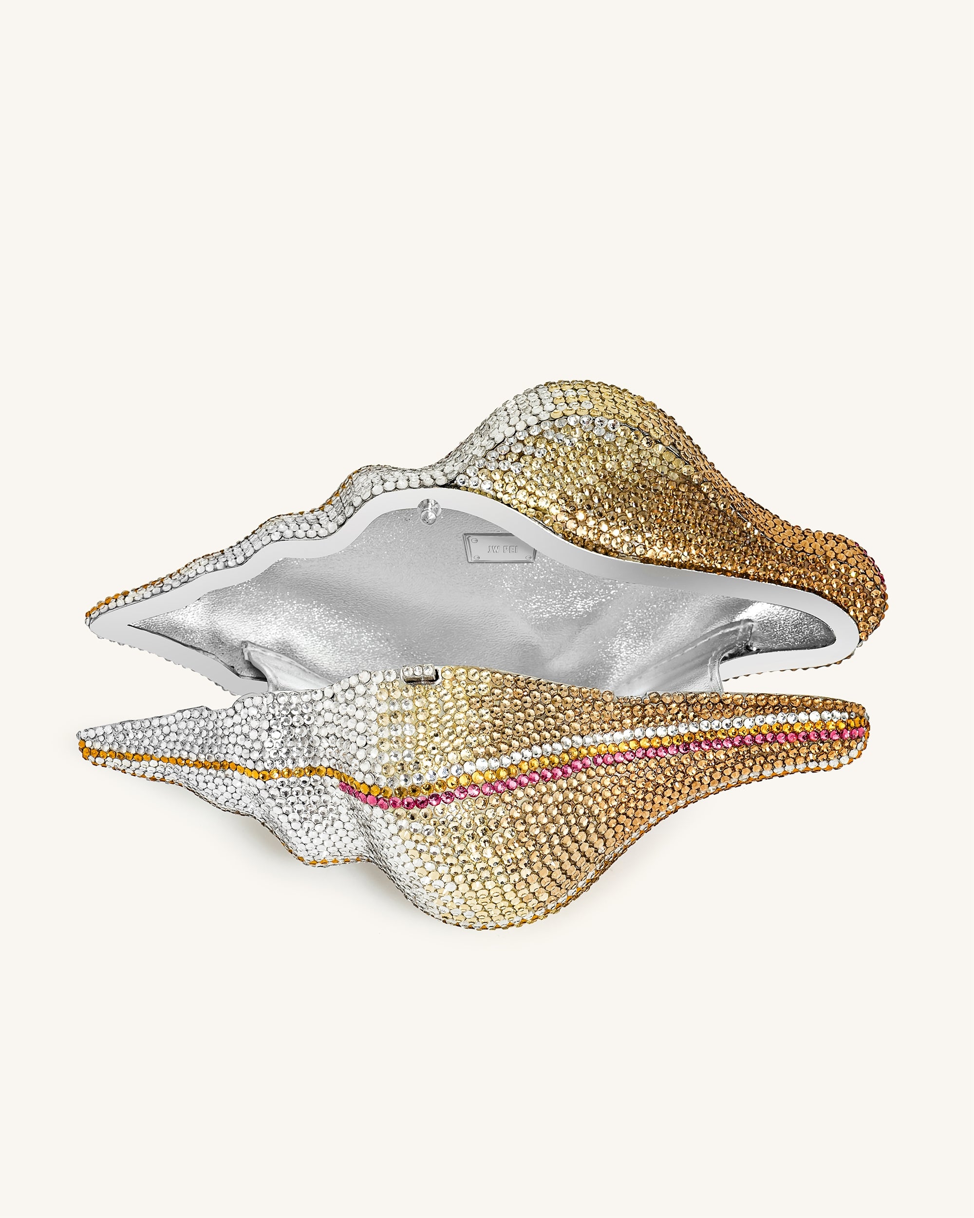 Conch Shape Faux Crystal Clutch - Gold