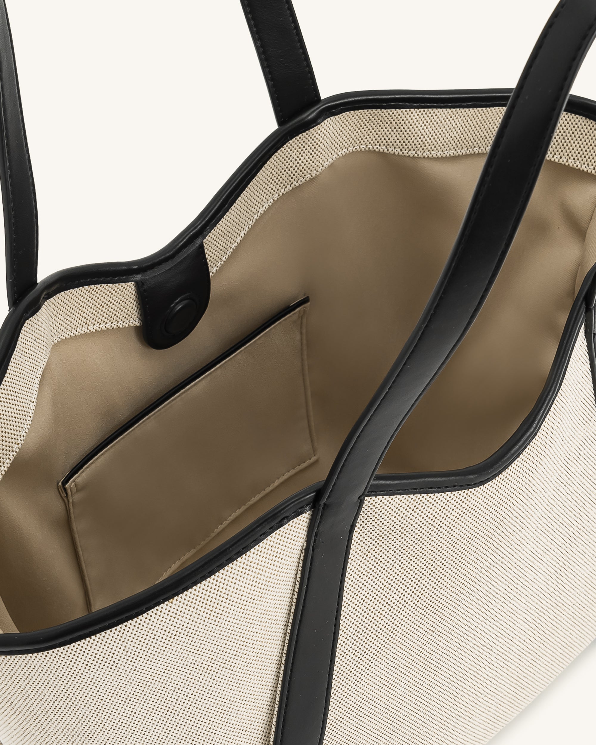 Kiana Large Capacity Tote Bag - Black Canvas