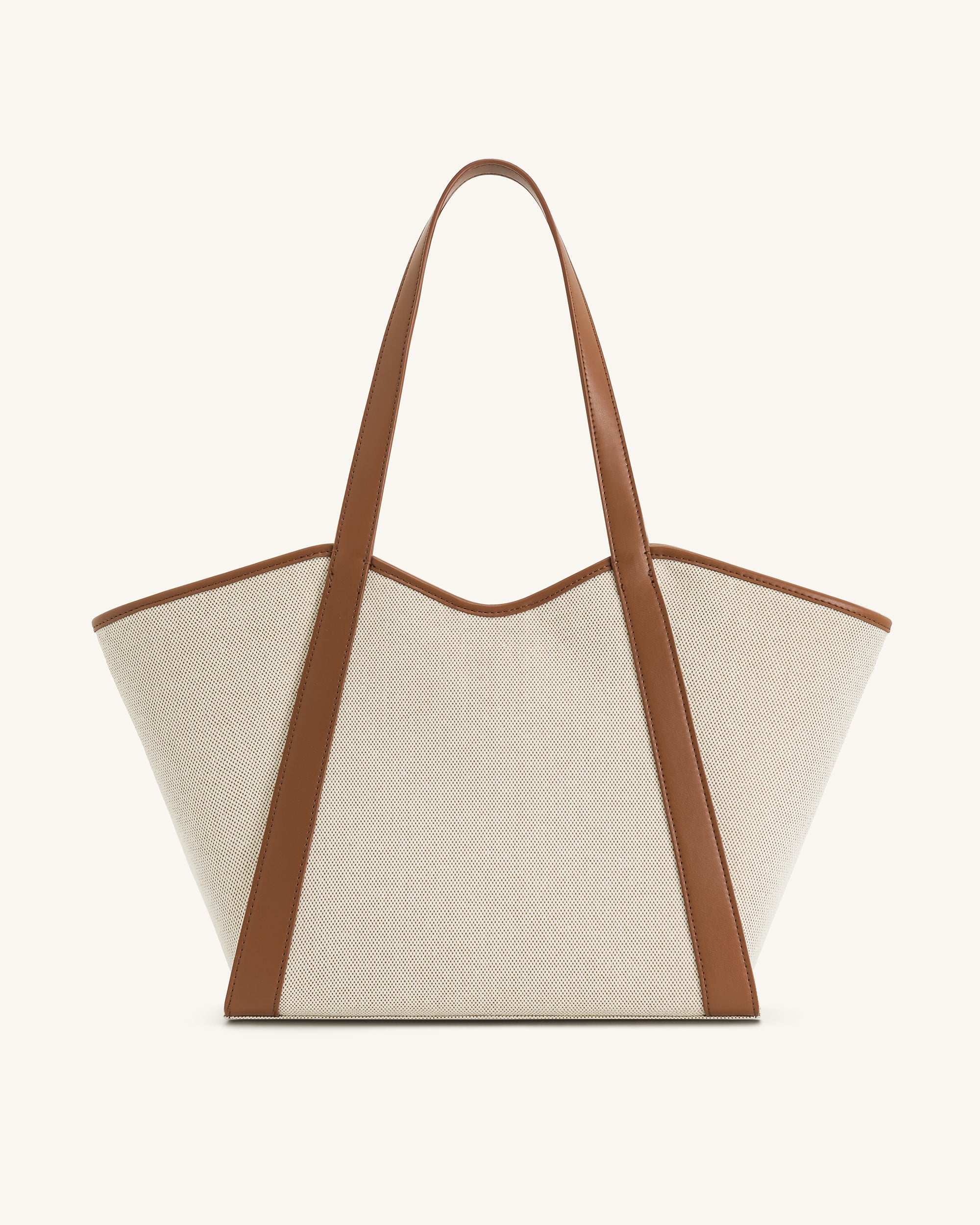 Kiana Large Capacity Tote Bag - Brown Canvas