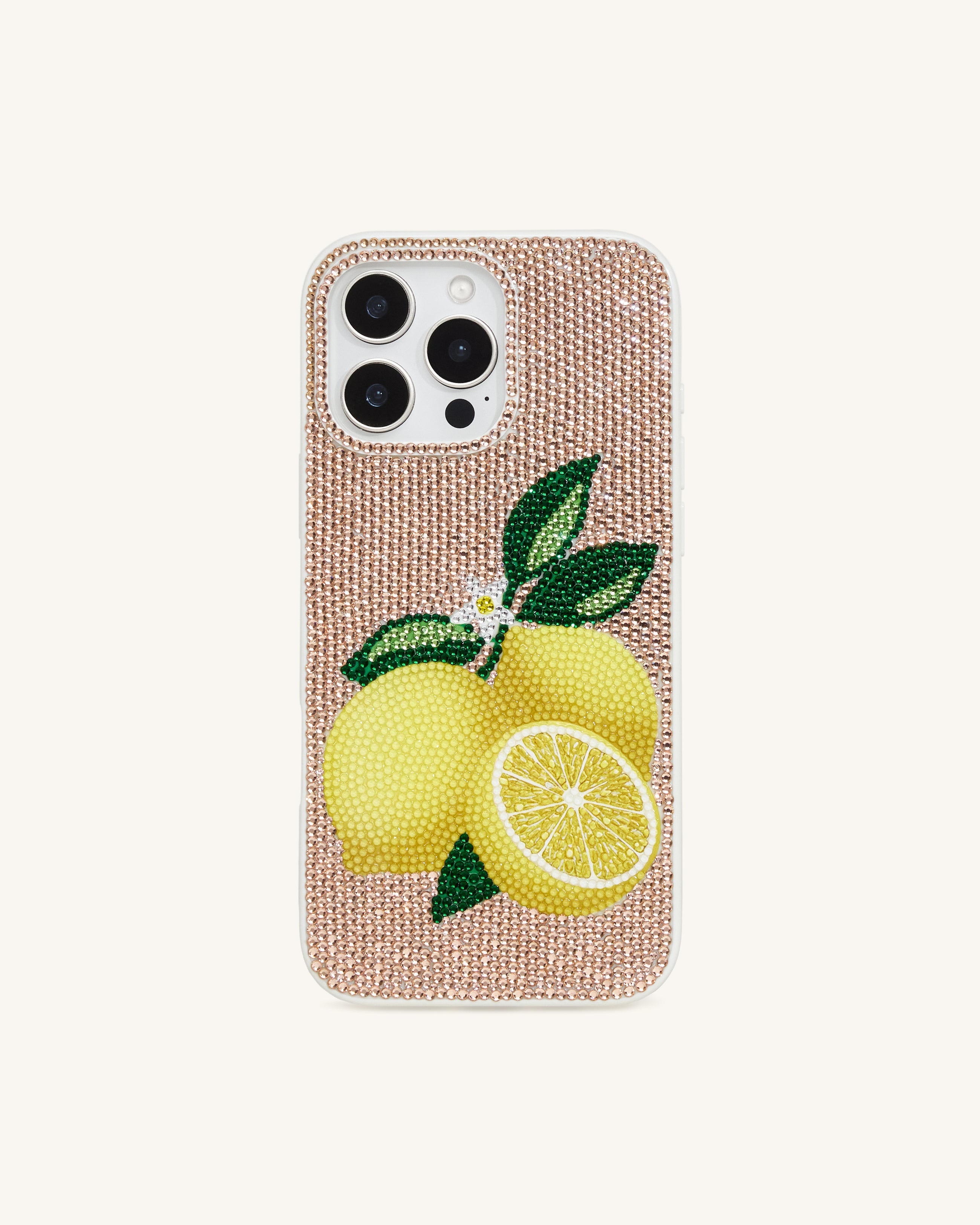 Lemon Artificial Crystal Phone Case - Gold