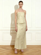 Linen Corded Embroidery Strappy Camisole - Natural