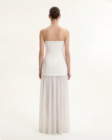 Floral One Shoulder Maxi Dress - White