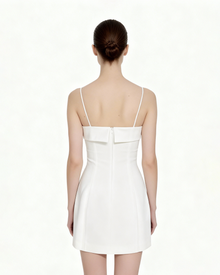 Iris Floral Print Spaghetti Strap Bodycon Dress - White