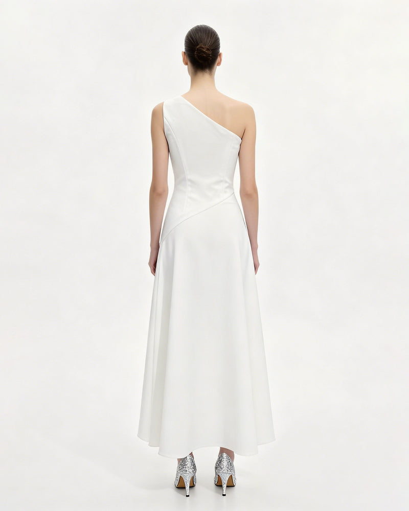 Iris Floral Halter Bodycon Dress - White