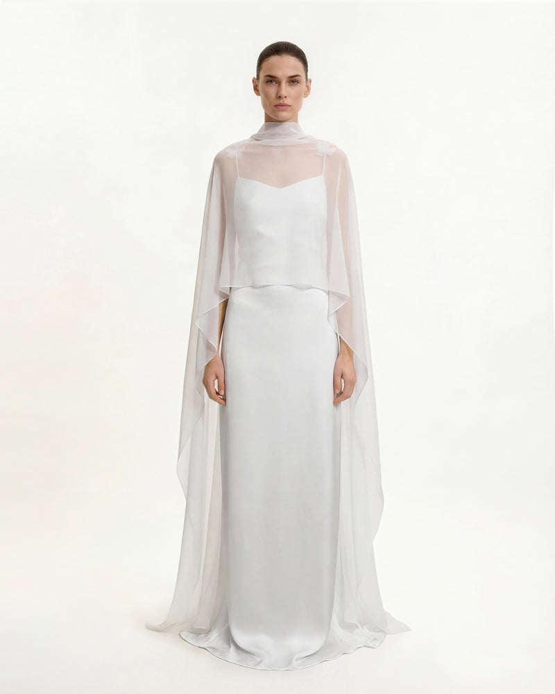 Tulle Cape Shawl - White
