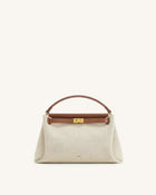 Carmen Top Handle Bag - Brown Canvas