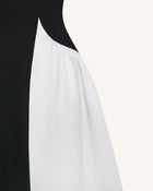 Monochrome Paneled Strapless Sculptural Maxi Dress - Black