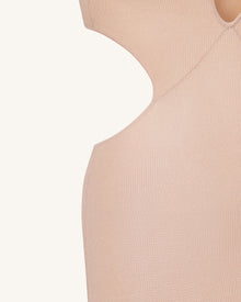 Ribbed Knit Cutout Maxi Dress - Pink