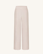 Pleated Wide-Leg Trousers - Beige