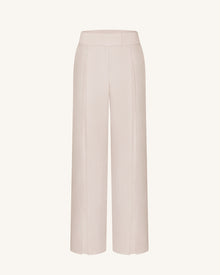 Pleated Wide-Leg Trousers - Beige