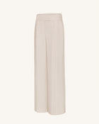 Pleated Wide-Leg Trousers - Beige