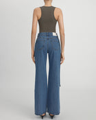 Sophia Embellished Heart Cut-Out Denim Jeans - Medium Blue