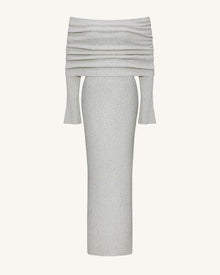 Knit Off-Shoulder Maxi Dress - Cream