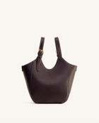 Ines Padlock Tote Bag - Dark Brown
