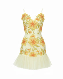Floral Sling Mini Dress - Marigold