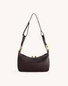 Selia Soft-Grain Crossbody Bag - Dark Brown