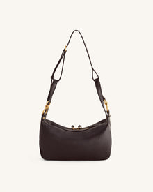 Selia Soft-Grain Crossbody Bag - Dark Brown