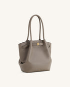 Hana Column Tote Bag - Taupe