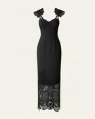 Orchid Embroidered Corset Dress - Black