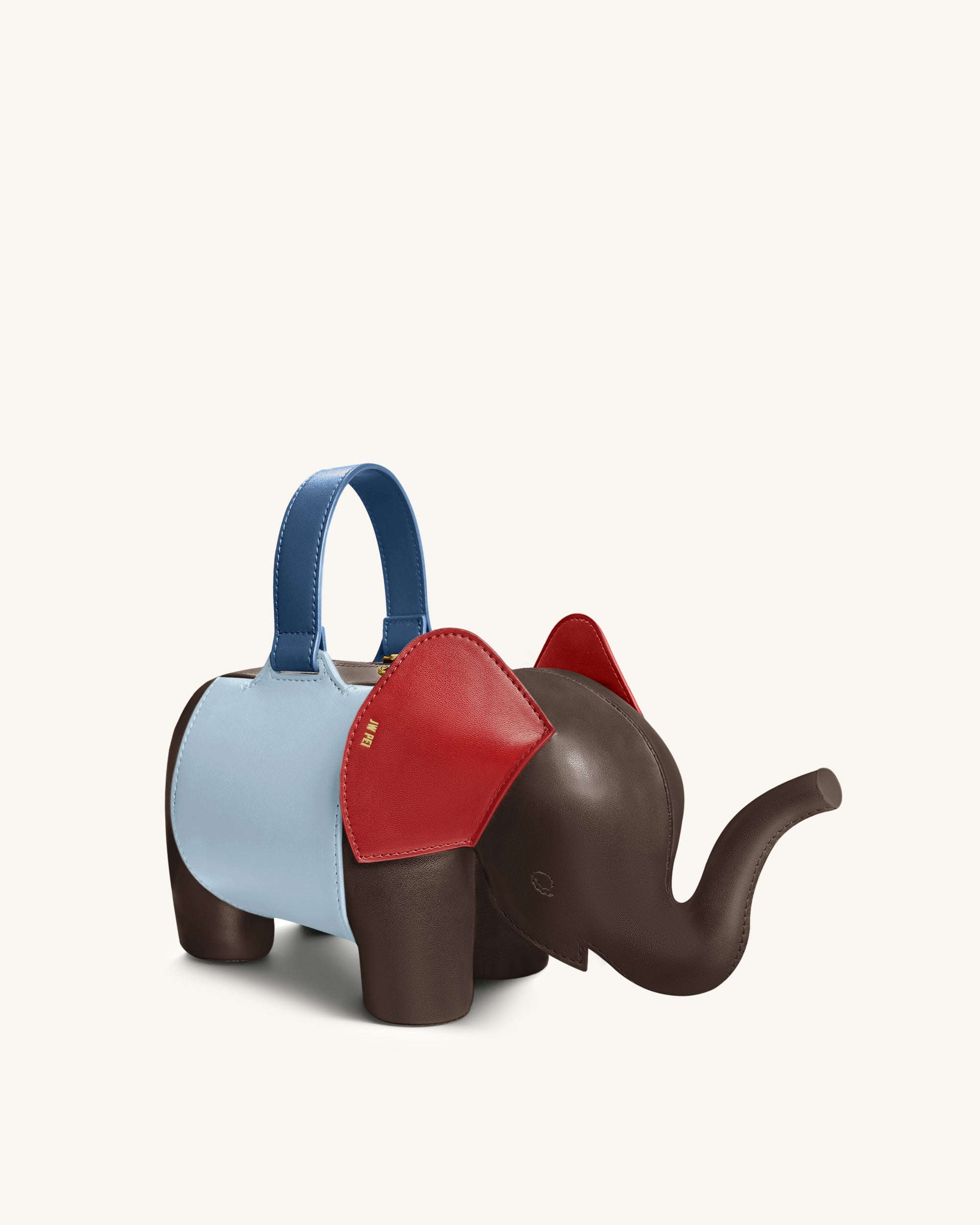 Claire Elephant Shaped Handbag - Dark Brown/Blue
