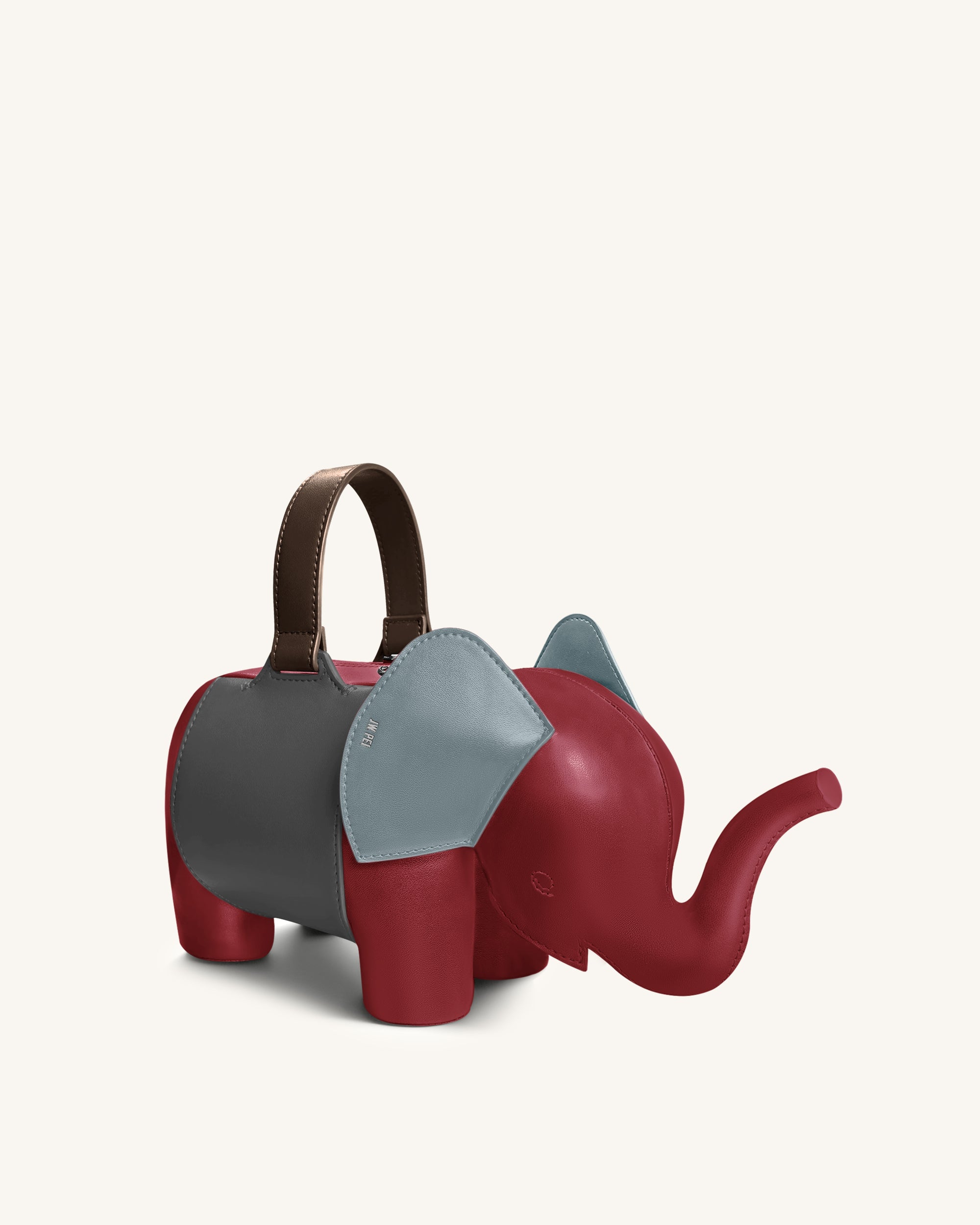 Claire Elephant Shaped Handbag - Red/Dark Gray