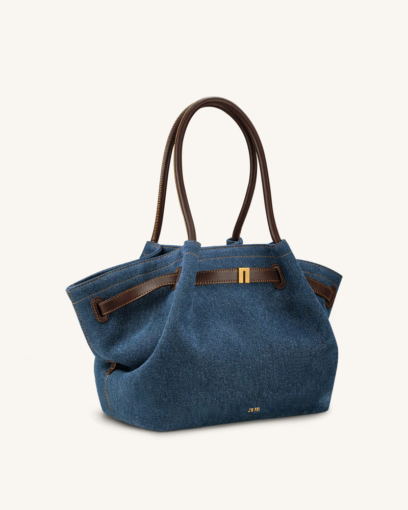 Hana Medium Denim Tote Bag - Blue Denim