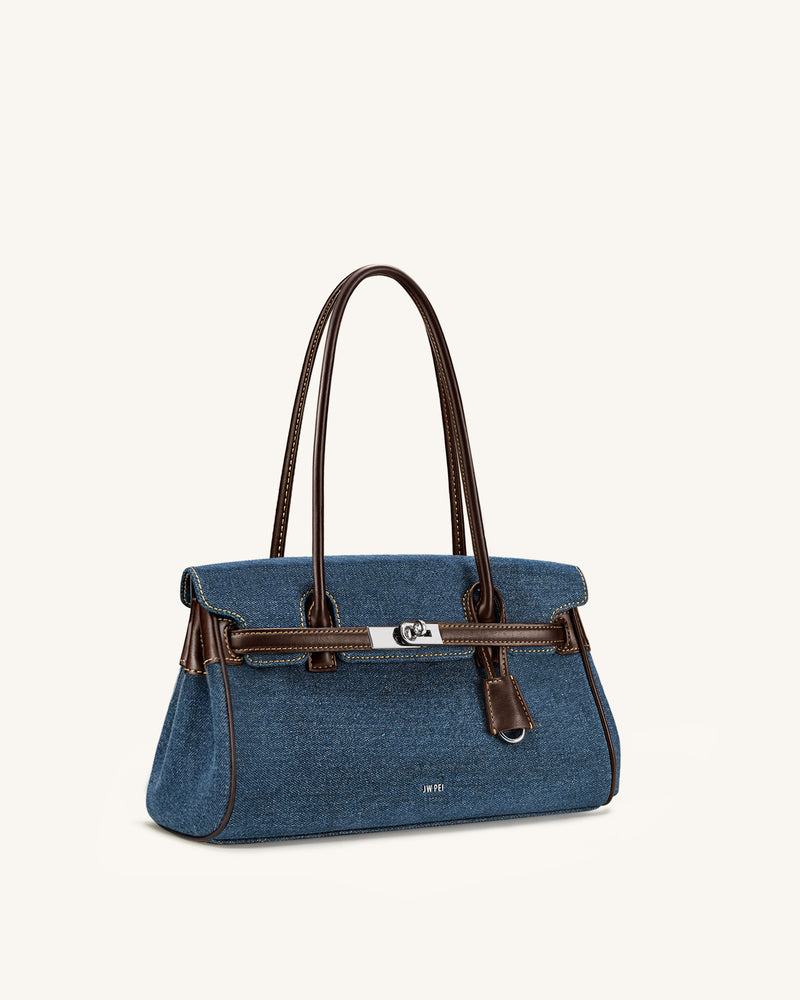 Yara Denim Shoulder Bag - Blue