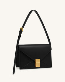 Clio Envelope Crossbody Bag - Jet Black