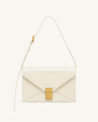 Clio Envelope Crossbody Bag - Ivory Croc