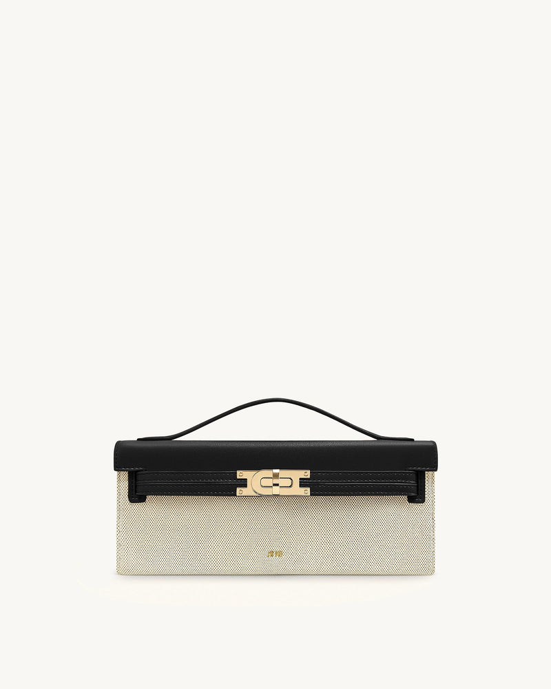 Bria Structured Top Handle Bag - Black Canvas