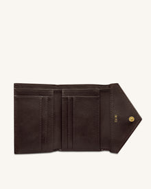 Celeste Woven Textured Envelope Wallet - Chocolate