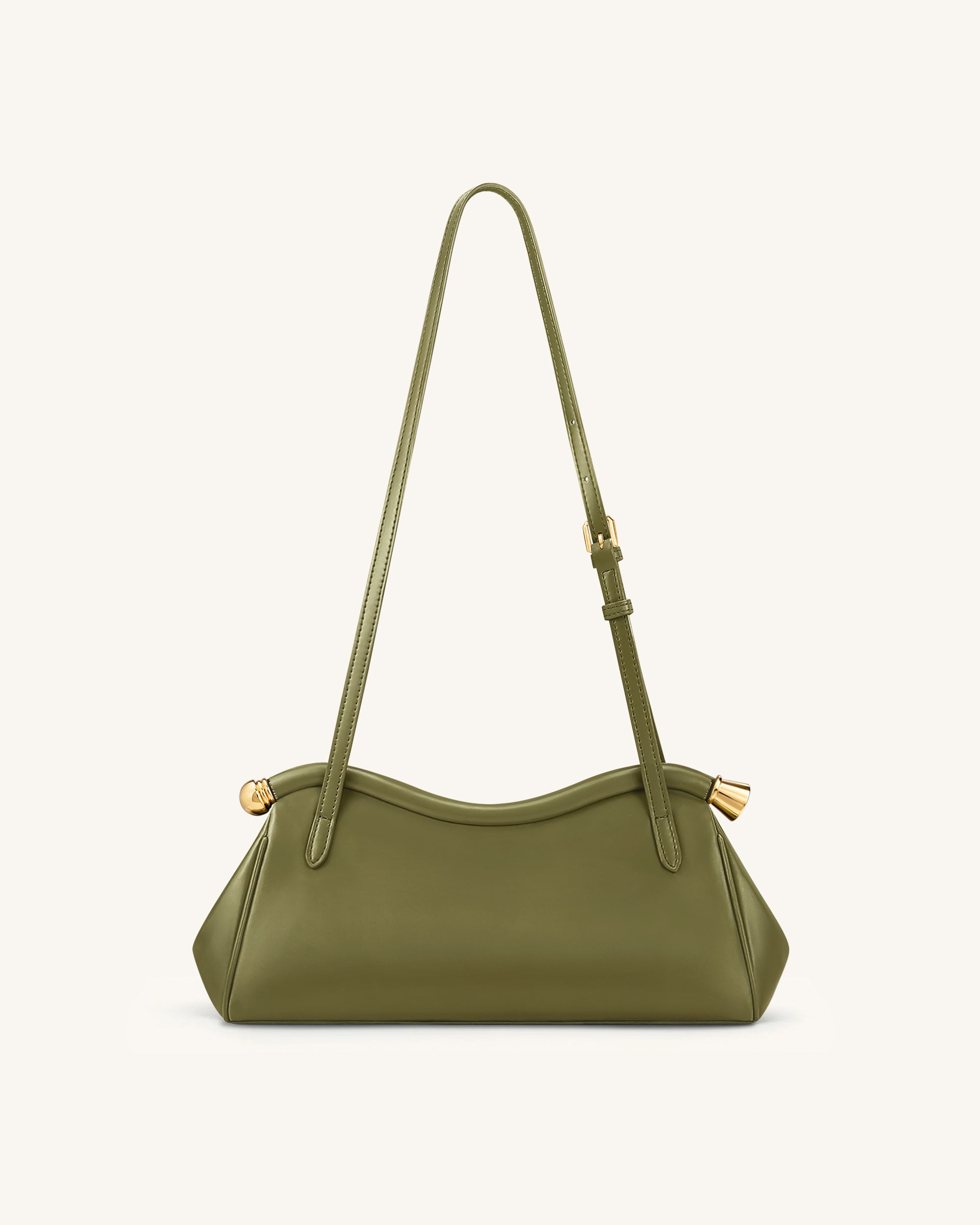Naomi Curved Shoulder Bag - Olive Green