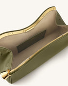 Naomi Curved Shoulder Bag - Olive Green