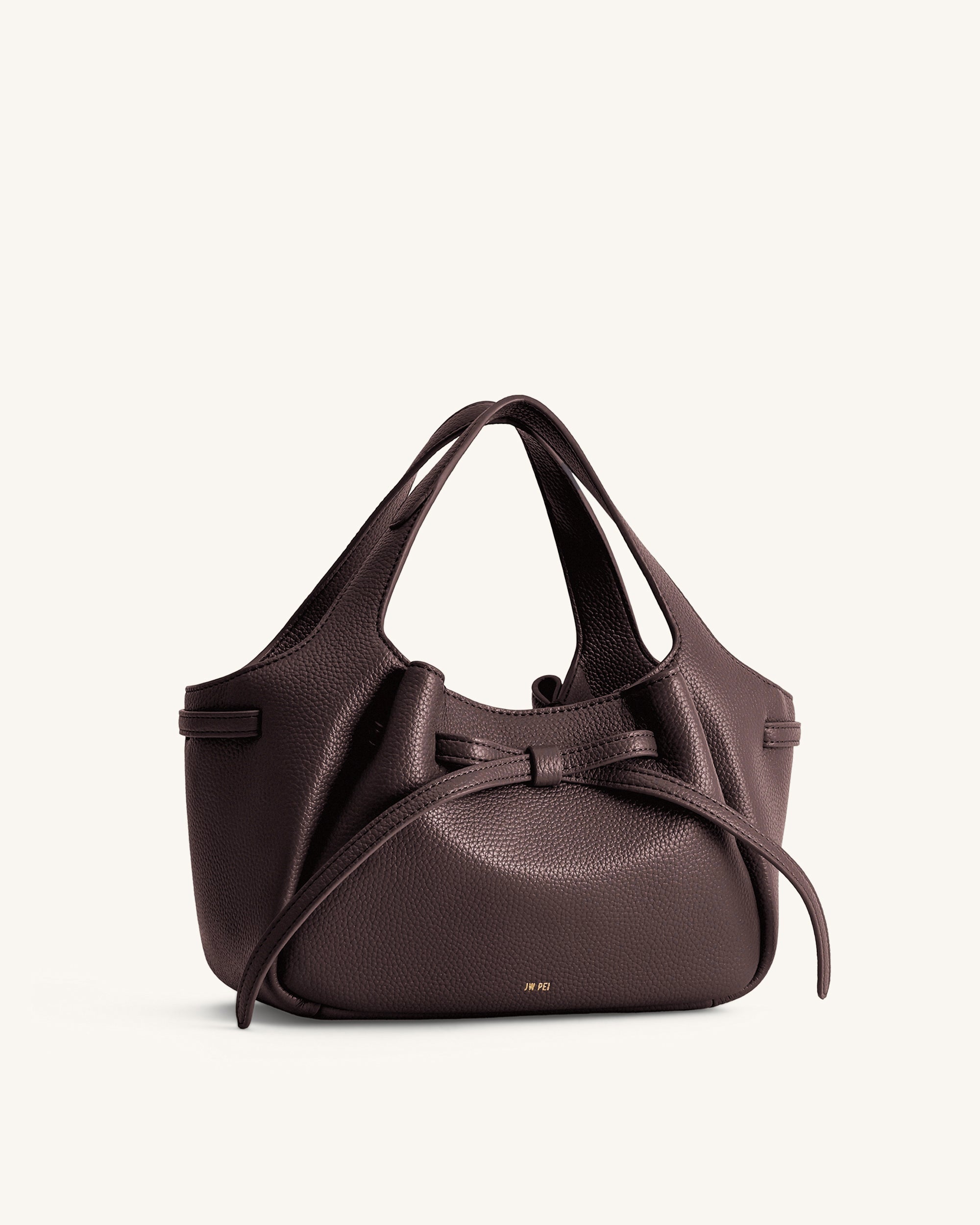 Mabel Soft Bow Tote Bag - Dark Brown