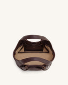 Mabel Soft Bow Tote Bag - Dark Brown