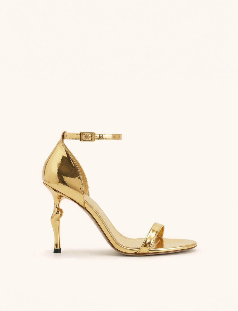 Alivia Ankle Strap Metallic Sandals - Gold