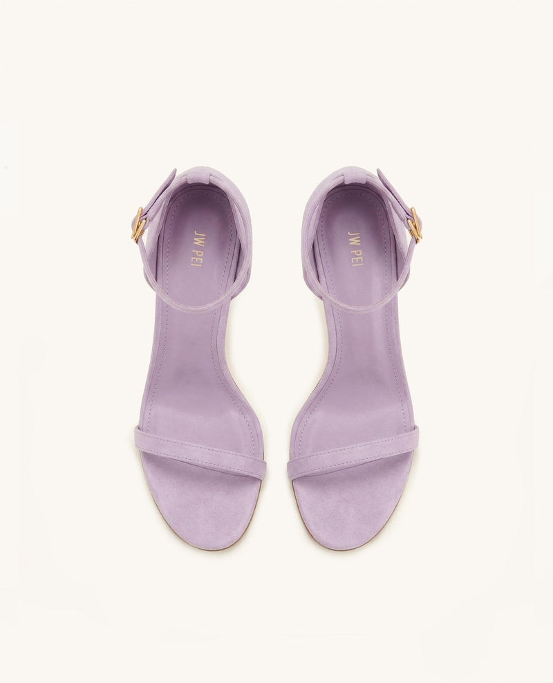 Alivia Ankle Strap Suede Sandals - Purple