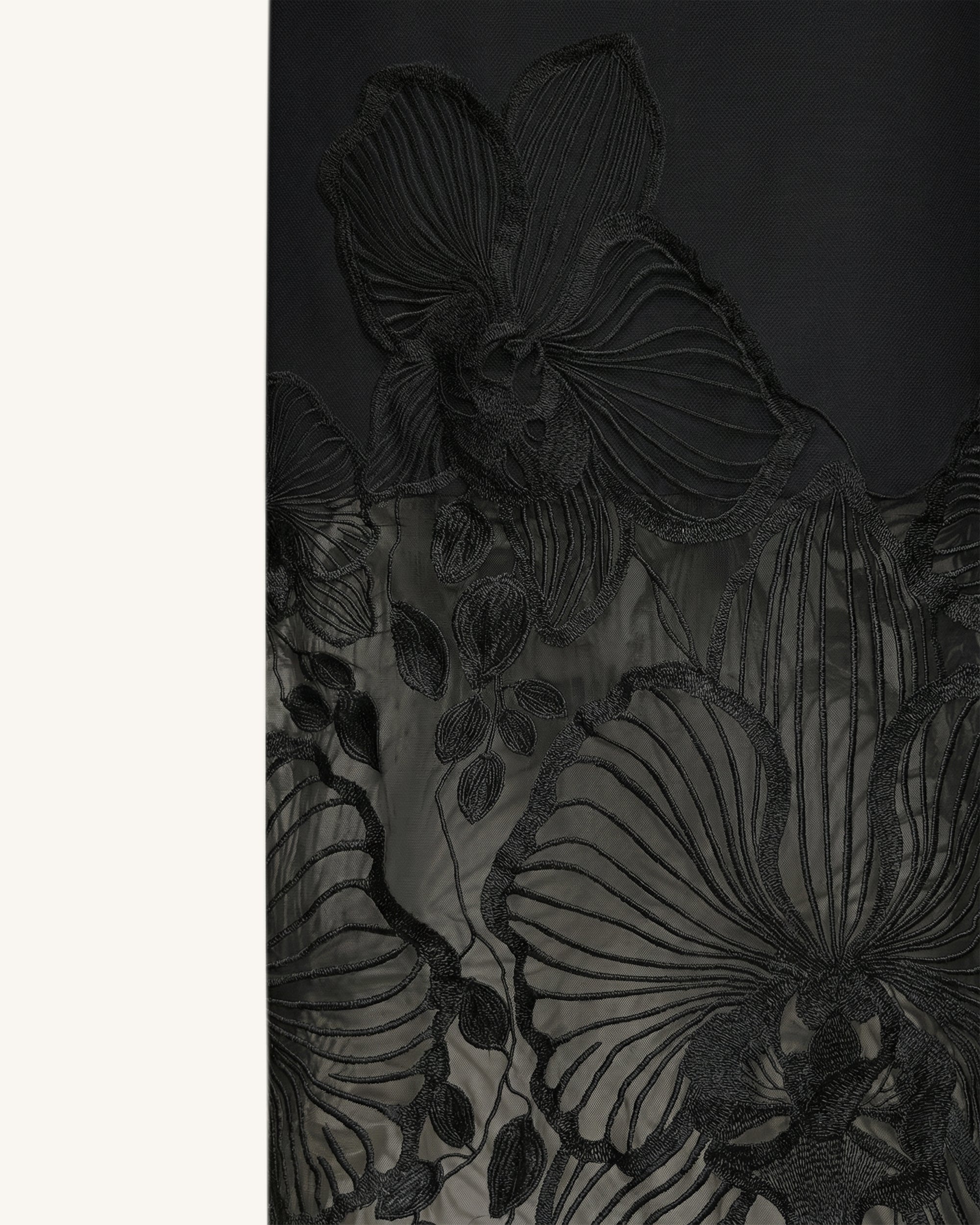 Orchid Embroidered Corset Dress - Black