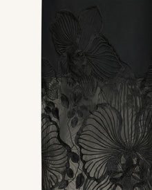 Orchid Embroidered Corset Dress - Black