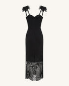 Orchid Embroidered Corset Dress - Black