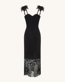 Orchid Embroidered Corset Dress - Black
