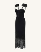 Orchid Embroidered Corset Dress - Black
