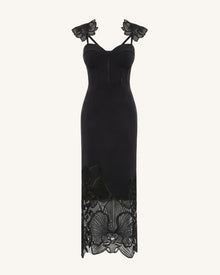 Orchid Embroidered Corset Dress - Black